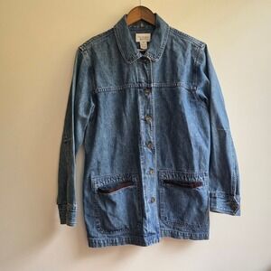 Christopher & Banks Denim Barn Chore Jacket Vintage 90s y2k Blue Medium Wash M